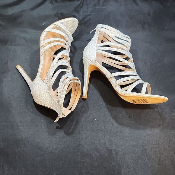 BRAND NEW FOREVER LILLI HIGH HEEL SHIMMER GLITTER WOMEN'S SANDAL - Picture 8 of 15